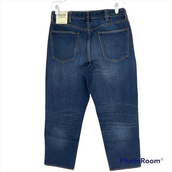LAND’S END NWT MEN’S COMFORT WAIST TRADITIONAL FIT BLUE JEANS 34 X 30 - Picture 2 of 8